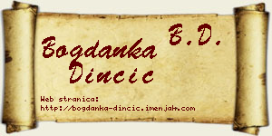 Bogdanka Dinčić vizit kartica